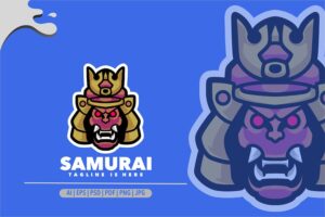Banner image of Premium Samurai Mascot Logo for Gaming and Sport  Free Download