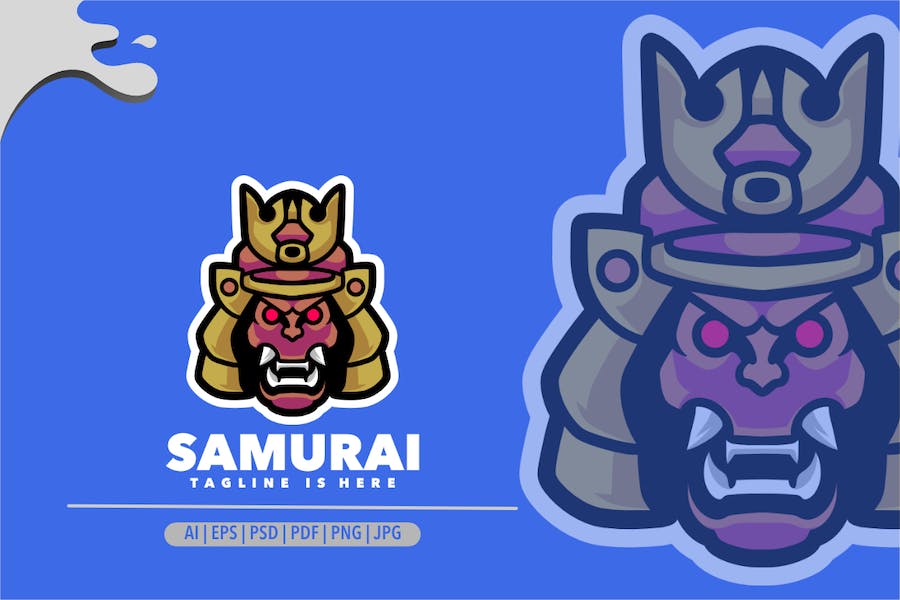 Premium Samurai Mascot Logo for Gaming and Sport  Free Download