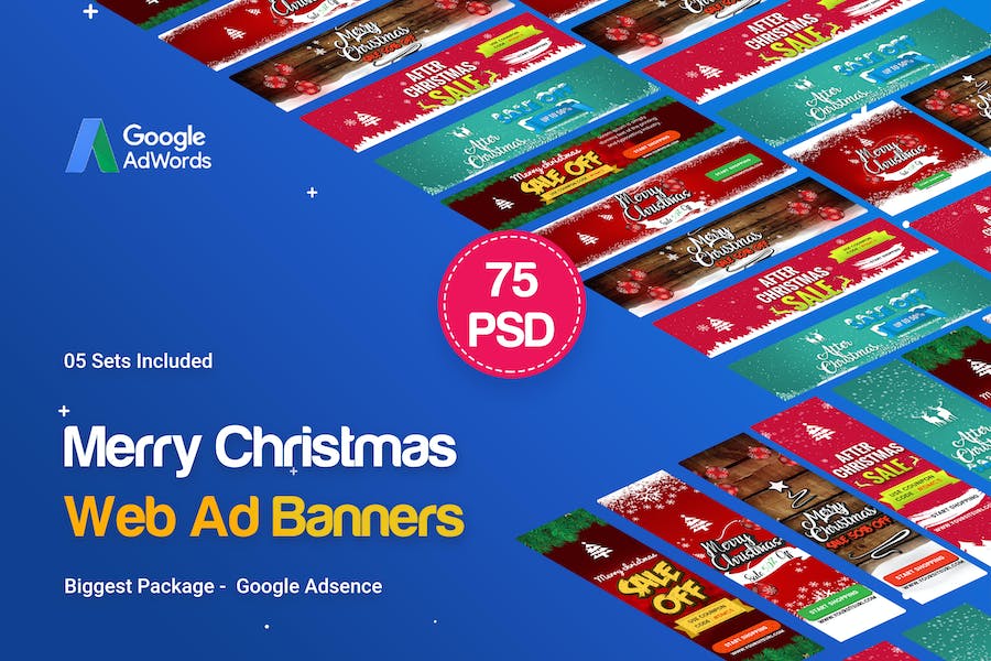 Premium Merry Christmas Banners & Ads (75+ PSD)  Free Download