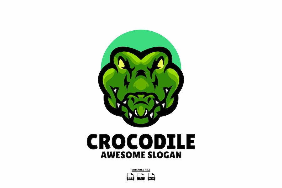 Premium Crocodile Head Mascot Logo Design  Free Download