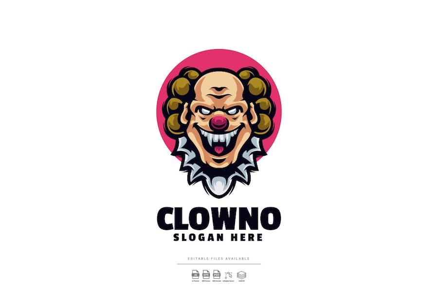 Premium Clown Mascot Logo  Free Download