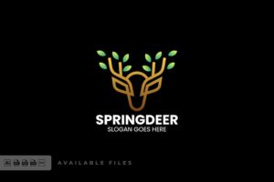 Banner image of Premium Spring Deer Gradient Line Art Logo  Free Download