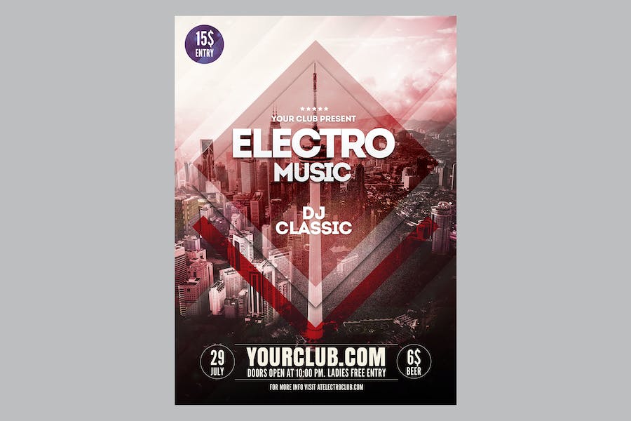 Premium Electro Music Flyer/Poster  Free Download