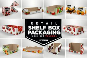 Banner image of Premium Volume 1 Retail Shelf Box Packaging Mockups  Free Download