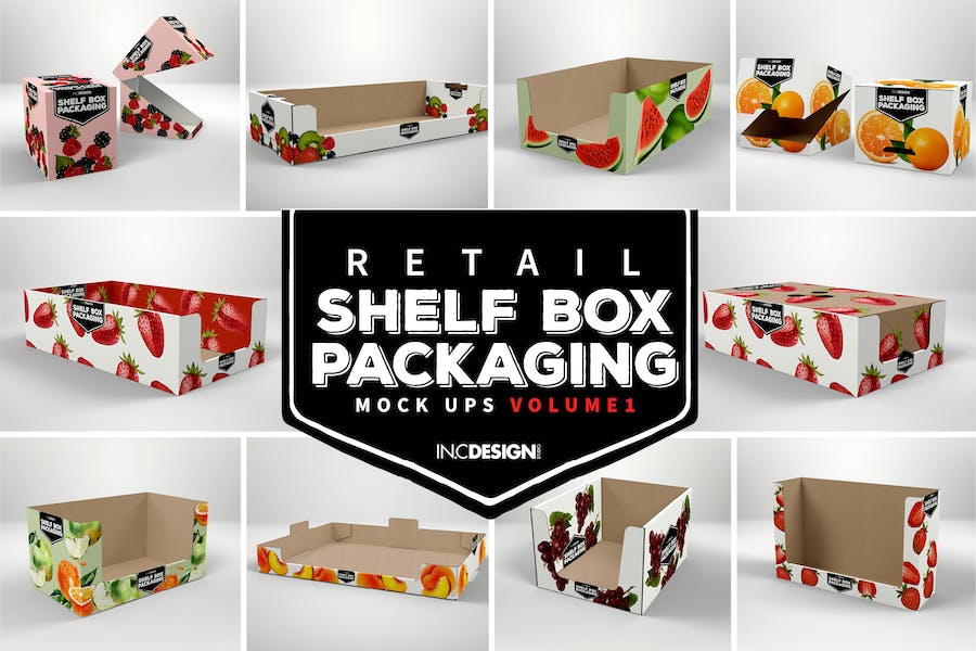 Premium Volume 1 Retail Shelf Box Packaging Mockups  Free Download