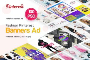 Banner image of Premium Fashion Pinterest Pack Banners & Ad (100+ PSD)  Free Download