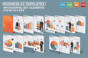Banner image of Premium Business Infographics Elements Design  Free Download