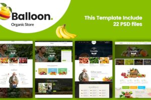 Banner image of Premium Balloon Organic Farm & Food Business Template  Free Download