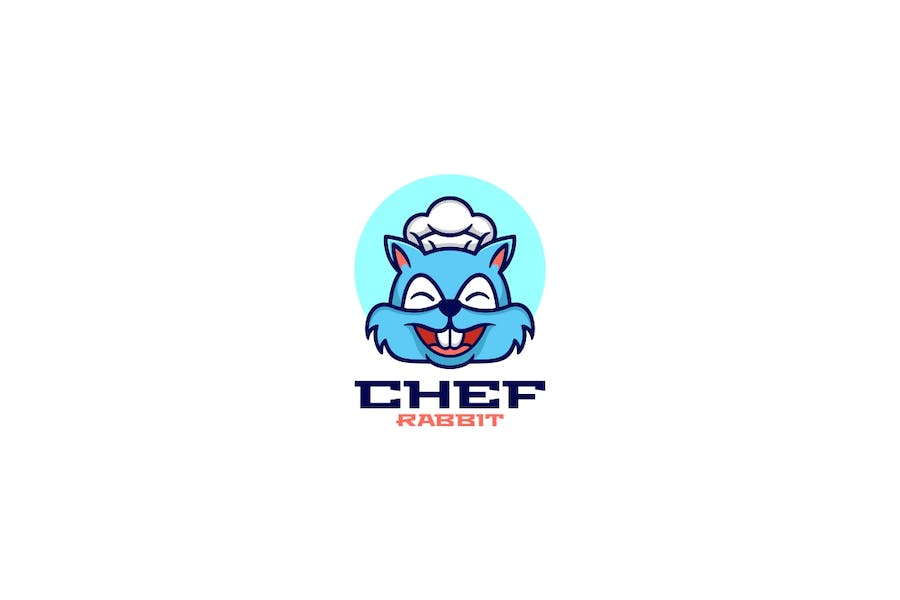 Premium Chef Rabbit Mascot Cartoon Logo  Free Download