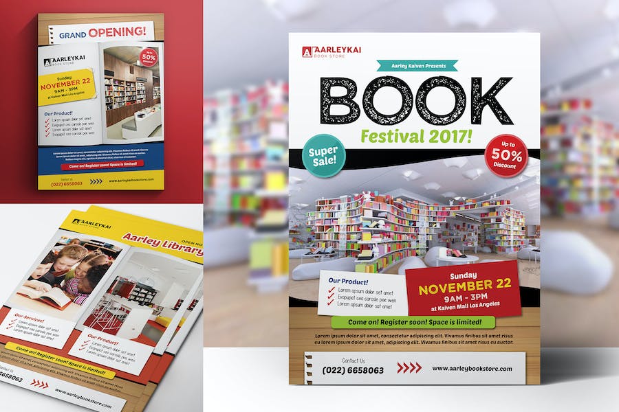Premium Book Store Event Flyer  Free Download
