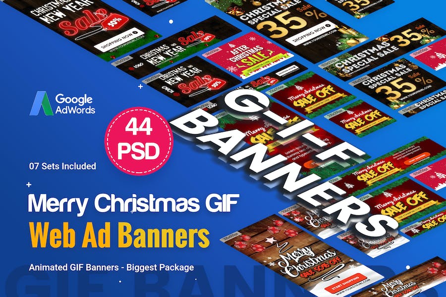 Premium Animated GIF Merry Christmas Banners Ad 44 PSD  Free Download