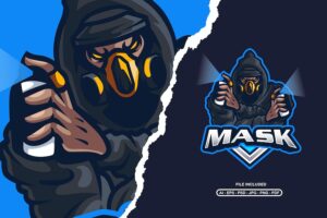 Banner image of Premium Mask Esport Logo Template  Free Download