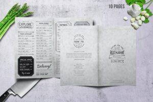 Banner image of Premium Vintage A4 Food Menu Design (10 Pages)  Free Download