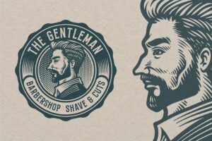 Banner image of Premium Barbershop Vintage Engraving Template Logo  Free Download