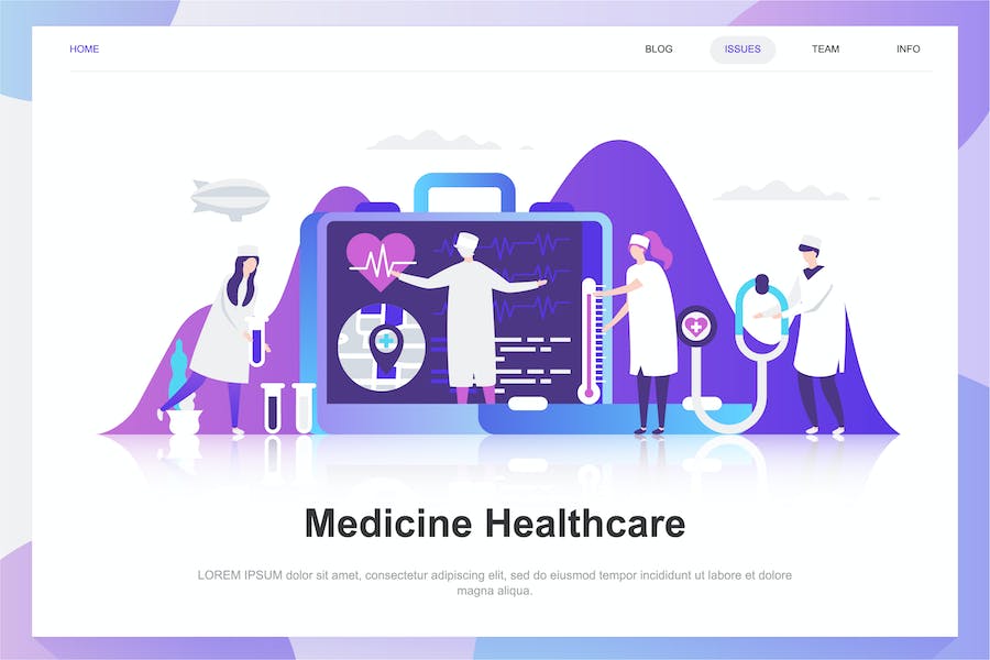 Premium Medicine and Healthcare Flat Concept  Free Download