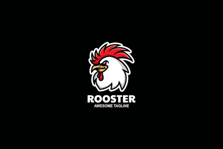 Premium Rooster Simple Mascot Logo  Free Download