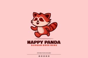 Banner image of Premium Happy Panda Mascot Cartoon Logo  Free Download