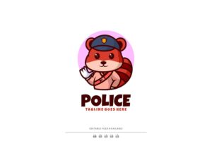 Banner image of Premium Police Mascot Cartoon Logo  Free Download