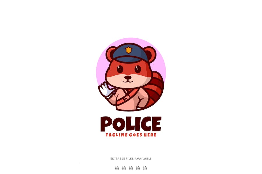 Premium Police Mascot Cartoon Logo  Free Download