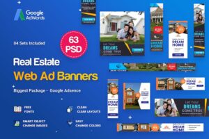 Banner image of Premium Real Estate Banners Ads - 63 PSD 04 Sets  Free Download