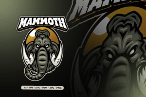 Banner image of Premium Mammoth Mascot Logo for Gaming and Sports Logo  Free Download