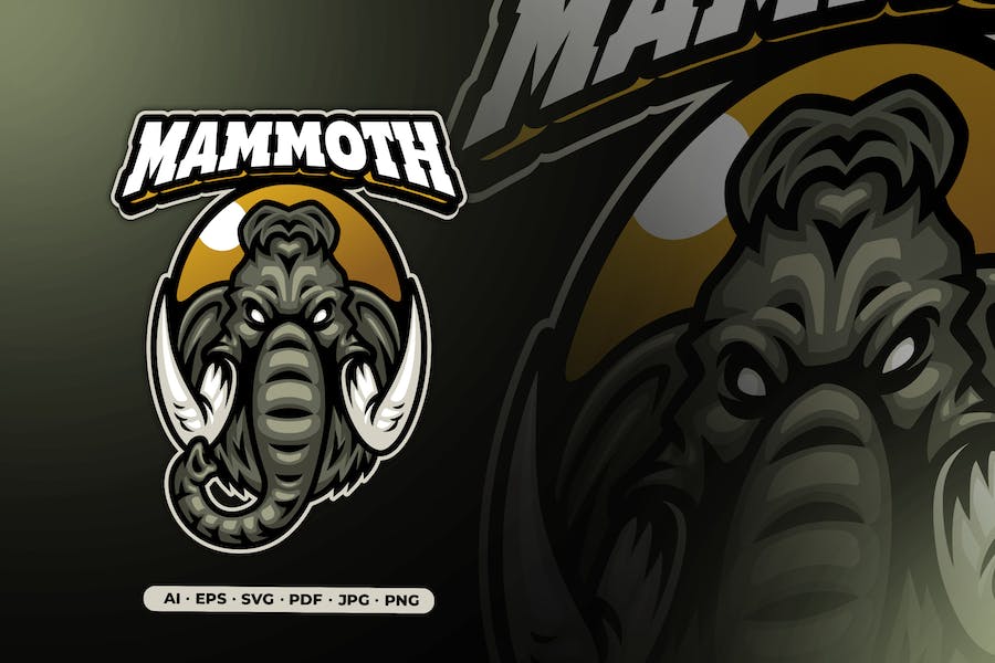 Premium Mammoth Mascot Logo for Gaming and Sports Logo  Free Download
