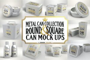 Banner image of Premium Vol 2 Metal Can Mockup Collection  Free Download