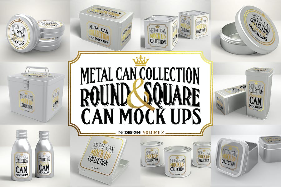 Premium Vol 2 Metal Can Mockup Collection  Free Download