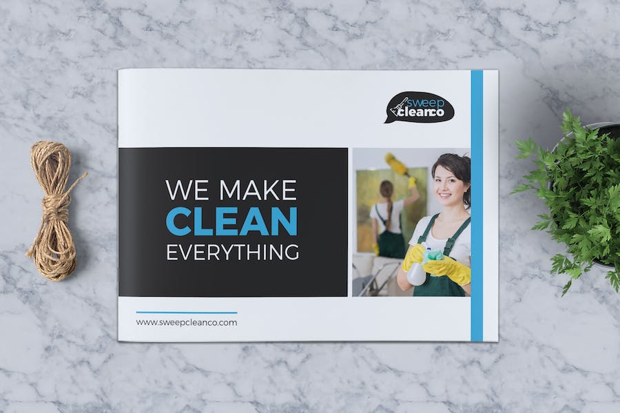 Premium Cleaning Service Company Brochure  Free Download
