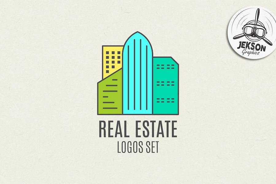 Premium Real Estate Logo Set: Line Art Modern Emblems  Free Download
