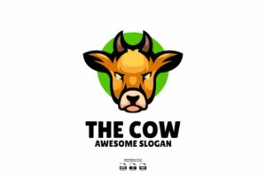 Banner image of Premium Cow Head Mascot Logo  Free Download