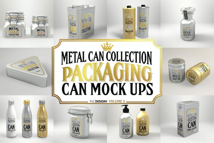 Premium Vol 3 Metal Can Mockup Collection  Free Download