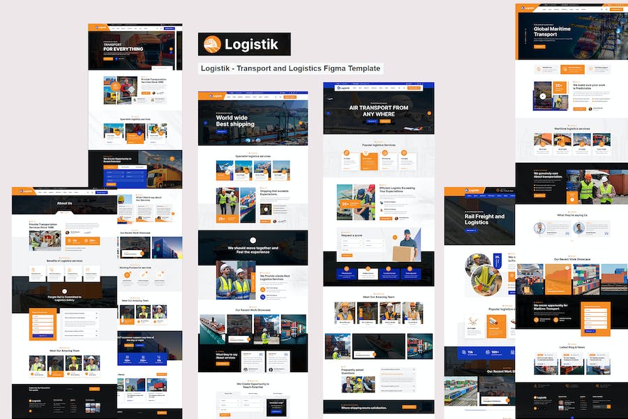 Premium Logistik: Transport and Logistics Figma Template  Free Download