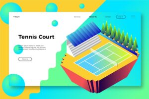 Banner image of Premium Tennis Court Banner Landing Page  Free Download