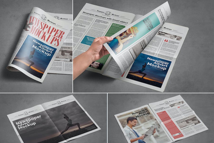 Premium Tabloid Size Newspaper Mockups  Free Download