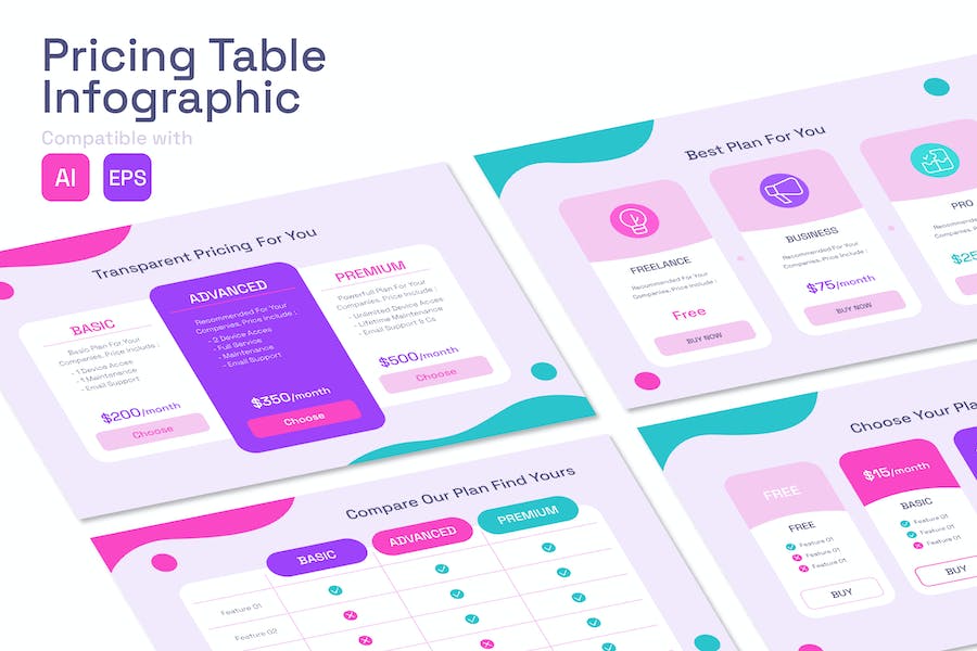 Premium Pricing Table Infographic  Free Download