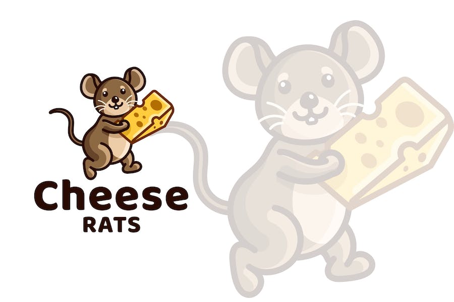 Premium Cheese Rats Kids Logo Template  Free Download