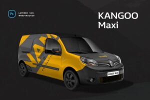Banner image of Premium Renault Kangoo Maxi Van Wrap Mockup  Free Download