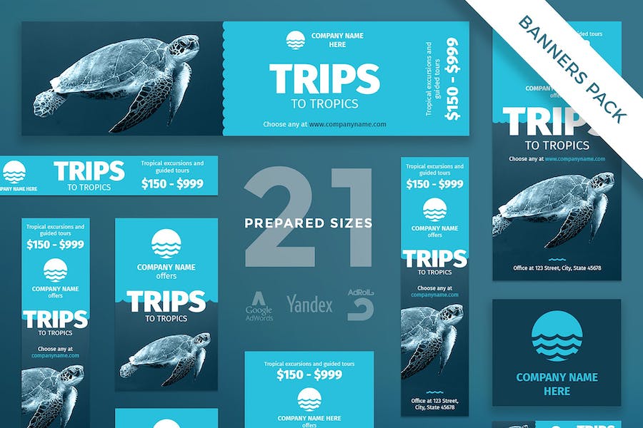 Premium Travel Agency Banner Pack Template  Free Download