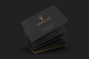 Banner image of Premium 85x55 Black Business Card Mockups  Free Download
