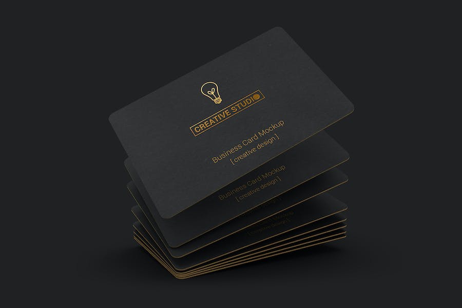 Premium 85×55 Black Business Card Mockups  Free Download