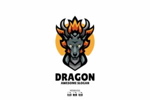 Banner image of Premium Dragon Head Mascot Design Logo  Free Download