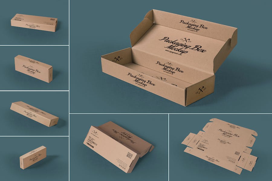 Premium 7 Rectangular Packaging Box Mockups  Free Download