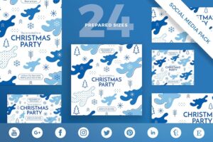 Banner image of Premium Christmas Party Social Media Pack Template  Free Download