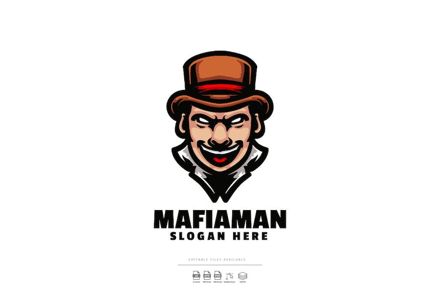 Premium Mafia Mascot Logo  Free Download