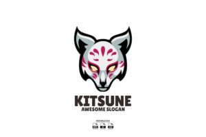 Banner image of Premium Kitsune Mascot Design Logo  Free Download