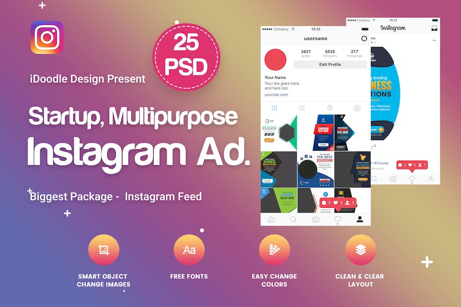 Premium Multipurpose Startup Instagram Ad – 25 PSD  Free Download