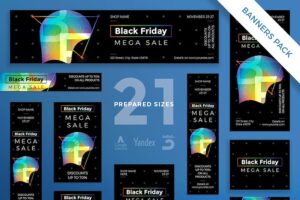Banner image of Premium Black Friday Sale Banner Pack Template  Free Download