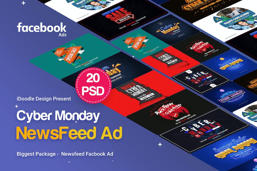 Premium Cyber Monday Newsfeed Ad 20 PSD  Free Download