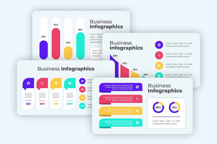 Premium Progress Infographics Template  Free Download